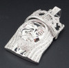 Mini Diamond Jesus Face Crown Pendant .925 Sterling Silver Charm 1 Ct. w/ Chain