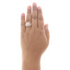 14K Rose Gold Diamond Square Engagement Ring + Wedding Band Bridal Set 1.25 CT.