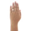 14K Rose Gold Diamond Rectangle Engagement Ring + Wedding Band Bridal Set 1 CT.