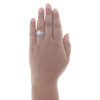 14K Two Tone Gold Diamond Flower Halo Engagement + Wedding Bridal Set 0.75 CT.
