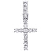 10K White Gold Prong Set 1 Row Solitaire Diamond Cross Pendant Charm 0.92 CT.