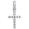 10K White Gold Prong Set 1 Row Solitaire Diamond Cross Pendant Charm 0.92 CT.