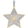 10K Yellow Gold Mens Diamond 3D Dome Iced Star Pendant 1.85" Pave Charm 0.97 CT.