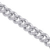 10K White Gold 8mm Solid Miami Cuban Box Clasp Simulated Diamond Bracelet 8.25"