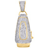 10K Yellow Gold Mens Diamond Barber Shop Trimmer Clipper Pendant 1.7" Charm 1 CT