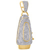 10K Yellow Gold Mens Diamond Barber Shop Trimmer Clipper Pendant 1.7" Charm 1 CT