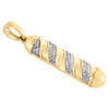 10K Yellow Gold Mens Round Diamond Barbershop Pole Pendant 1.65" Charm 0.13 CT.