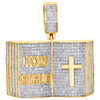 10K Yellow Gold Round Diamond Holy Bible Book Pendant 1.35" Cross Charm 1.50 CT.