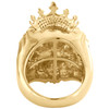 10K Yellow Gold Mens Diamond Lion Crown King Pinky Ring 33mm Pave Band 0.45 CT.