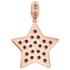 14K Rose Gold Baguette Diamond Double Star Cluster Pendant 1.65" Charm 2.83 CT.