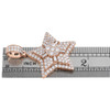 14K Rose Gold Baguette Diamond Double Star Cluster Pendant 1.65" Charm 2.83 CT.