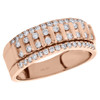 Mens 14K Rose Gold Round Cut Diamond Wedding Ring 8mm Channel Set Band 0.78 CT.