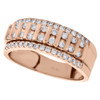 Mens 14K Rose Gold Round Cut Diamond Wedding Ring 8mm Channel Set Band 0.78 CT.