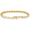 Ladies 10K Yellow Gold Fancy S Link Diamond Solitaire Tennis 7" Bracelet  3 CT.