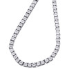Mens 1 Row Necklace Genuine Diamond Link Choker Chain 18" to 30" Sterling Silver
