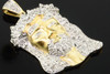 Diamond Jesus Face Piece Pendant Sterling Silver Yellow Finish Charm 0.30 Ctw.