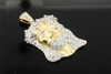 Diamond Jesus Face Piece Pendant Sterling Silver Yellow Finish Charm 0.30 Ctw.