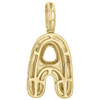 10K Yellow Gold Roumd Diamond A Initial Bubble Pendant Pave Dome Charm 0.36 CT.