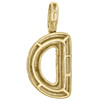 10K Yellow Gold Roumd Diamond D Initial Bubble Pendant Pave Dome Charm 0.35 CT.