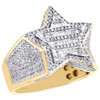 10K Yellow Gold Mens Baguette Diamond Tiered Star Shape Pinky Ring Band 1.16 CT.