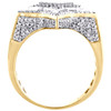 10K Yellow Gold Mens Baguette Diamond Tiered Star Shape Pinky Ring Band 1.16 CT.