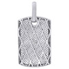 Genuine Round Diamond Dog Tag Pendant 2.5" Mens Sterling Silver Pave Charm 3 ct.