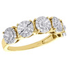10K Yellow Gold Mens Real Round Diamond Wedding Band 5 Stone 6.50mm Ring 0.52 CT