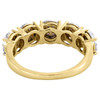 10K Yellow Gold Mens Real Round Diamond Wedding Band 5 Stone 6.50mm Ring 0.52 CT