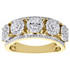 10K Yellow Gold Mens Miracle Set Diamond Wedding Band 10.25mm Cluster Ring 1 CT.