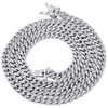 10K White Gold Round Diamond 6.50mm Solid Miami Cuban Chain 26" Necklace 2.90 CT