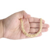 14K Yellow Gold 10mm Twisted Interlink Byzantine Fancy Link Chain / Necklace 18"