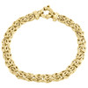 14K Yellow Gold 7mm Twisted Interlink Byzantine Fancy Link Italian Bracelet 8"