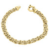 14K Yellow Gold 7mm Twisted Interlink Byzantine Fancy Link Italian Bracelet 8"