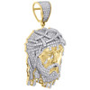 10K Yellow Gold Mens Diamond Jesus Face Pendant 2.30" Drip Piece Charm 2.75 CT.