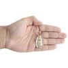 10K Yellow Gold Miraculous Virgin Mary Diamond Pendant 1.85" Pave Charm  0.42 CT