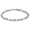 10K White Gold 4.40mm Diamond Fancy Link 3D Bracelet 8.50" Bezel Set 1.60 CT.