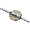 10K White Gold 4.40mm Diamond Fancy Link 3D Bracelet 8.50" Bezel Set 1.60 CT.