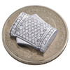 chaîne / bracelet cubain Miami en or blanc 10 carats, fermoir en forme de boîte en diamant de 9 mm, 1/2 ct.