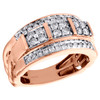 10K Rose Gold Round Diamond Domed Mens Statement Pinky Ring Wedding Band 1 CT.