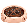 10K Rose Gold Round Diamond Domed Mens Statement Pinky Ring Wedding Band 1 CT.