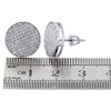 10K White Gold Round Cut Diamond Large Circle Pave Stud 14mm Mens Earrings 1 Ct