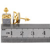 10K Yellow Gold Round Diamond 7 Row 3D 4 Prong Square Stud Earrings 0.25 CT.