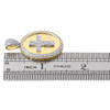 10K Yellow Gold Diamond Oval Medallion 3D Cross Pendant 1.40" Mens Charm 0.75 ct