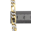 10K Yellow Gold 6.50mm Handset Diamond 3D Figaro Link Bracelet 8.50" | 0.94 CT.