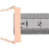 collier de barre de plaque signalétique horizontale gravable en or rose 10 carats chaîne rolo 17"