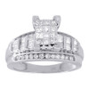Diamond Engagement Ring Ladies 10K White & Yellow Gold Princess Cut 0.90 Tcw.