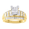 Diamond Engagement Ring Ladies 10K White & Yellow Gold Princess Cut 0.90 Tcw.