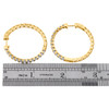 10K Yellow Gold Miracle Set Diamond Large 3.25mm Hinged Hoop Earrings 1 CT.