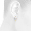 10K Yellow Gold Miracle Set Diamond Large 3mm Hinged Hoop Earrings 0.50 CT.