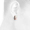 10K Rose Gold Brown Diamond Tiered Hoop/Huggie Earrings Snap Closure 1 CT.